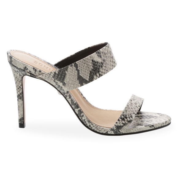 Schutz Snakeskin Embossed Leather Mules - Picture 2 of 11